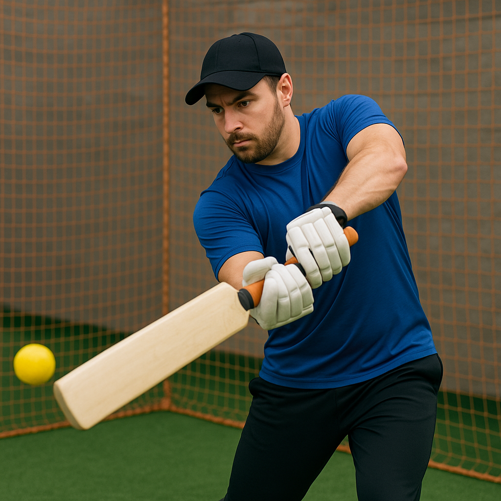 Box cricket power-hitting practice